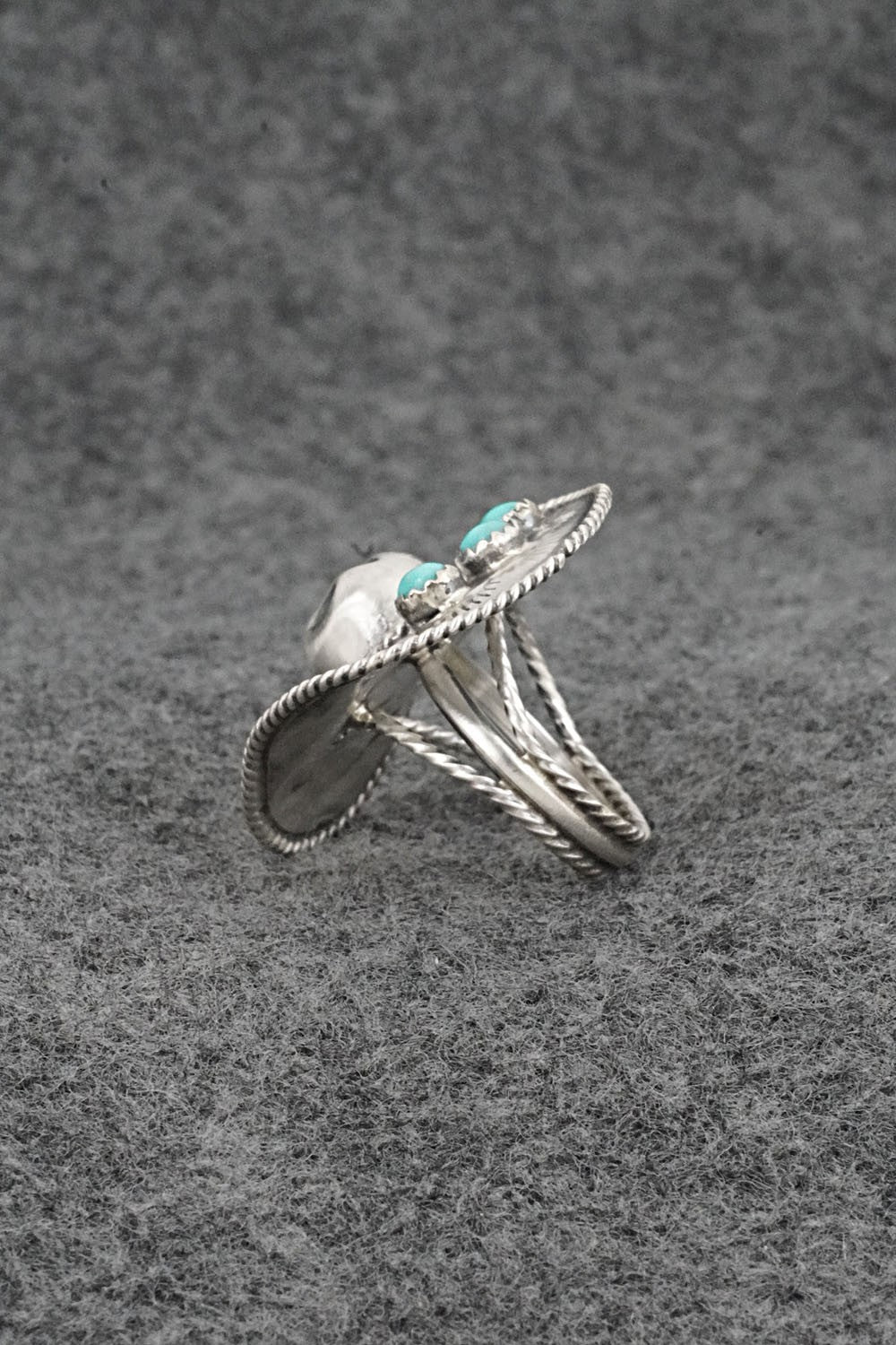 Turquoise & Sterling Silver Ring - Bobby Platero - Size 5.5