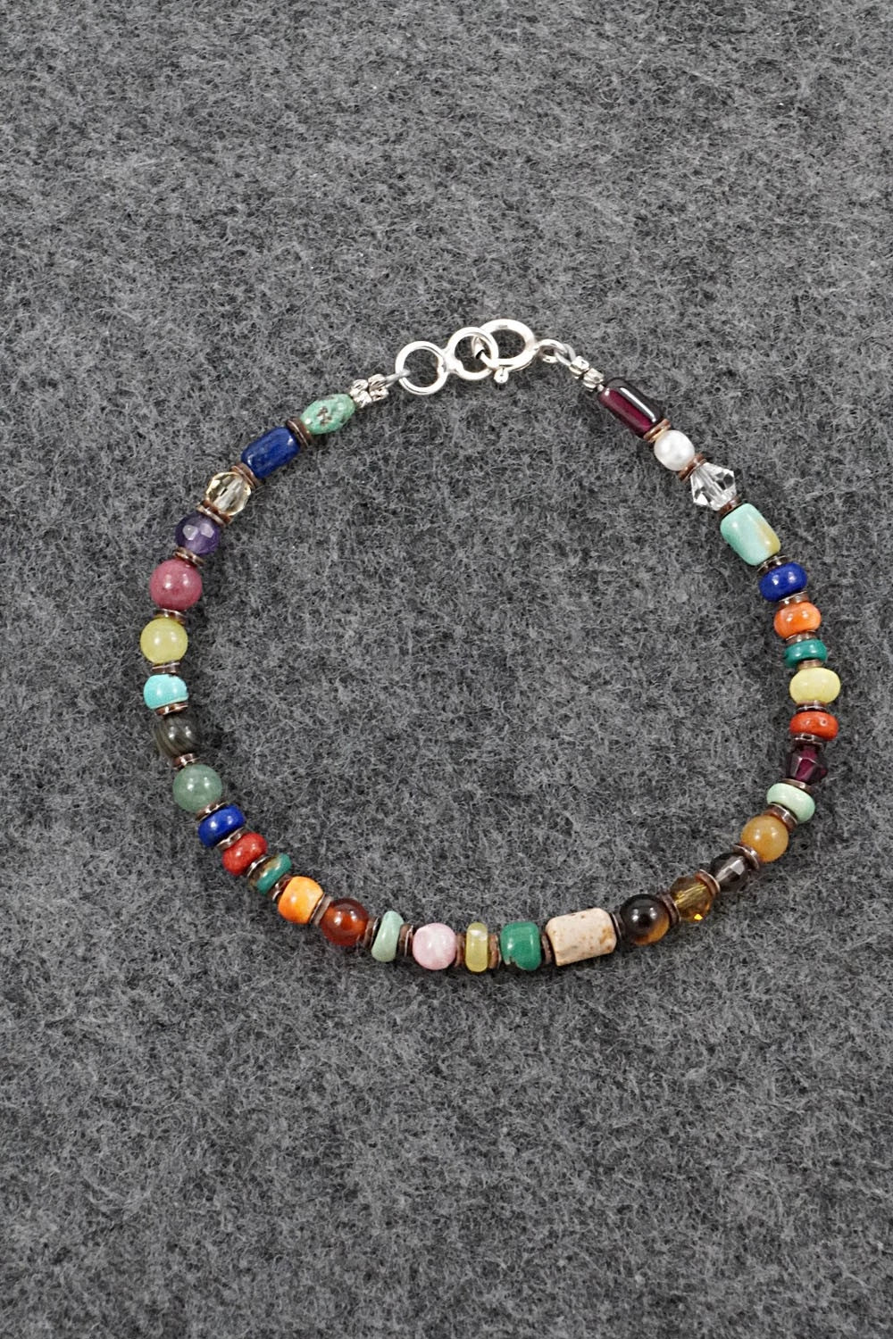 Multi-Stone & Sterling Silver Bracelet - Helen Tsosie