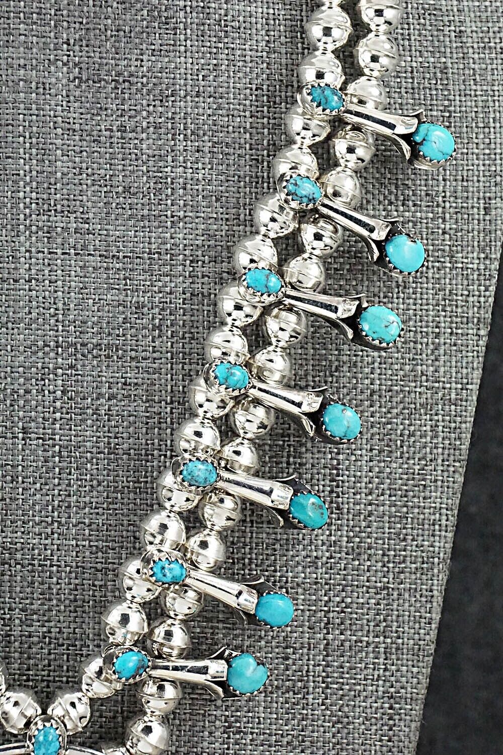 Turquoise & Sterling Silver Squash Blossom Set - Phil Garcia