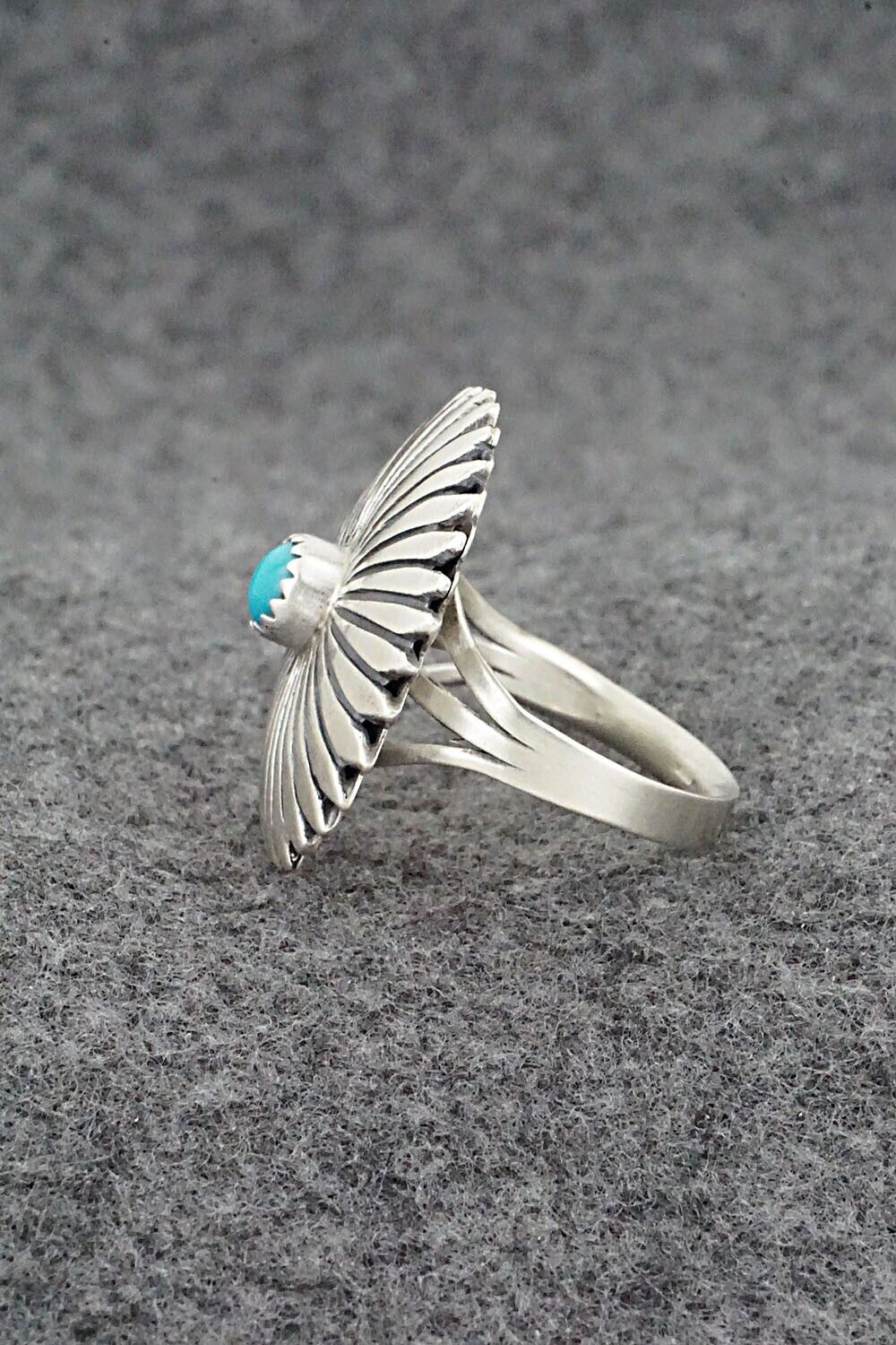 Turquoise & Sterling Silver Ring - Alice Rose Saunders - Size 8.5
