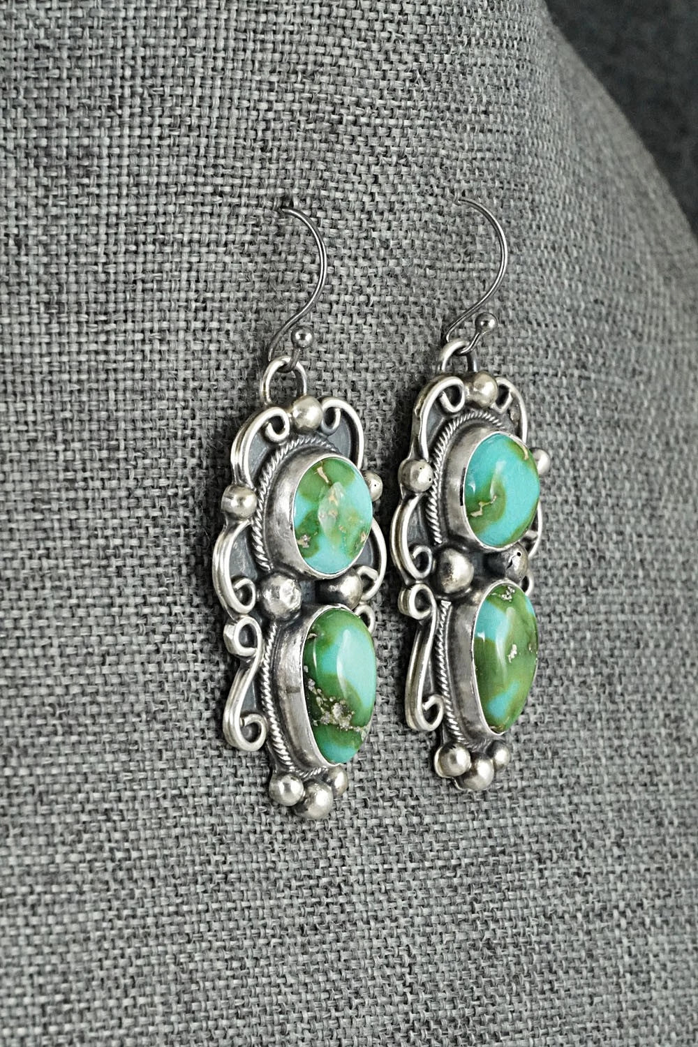 Turquoise & Sterling Silver Necklace and Earrings Set - Kathleen Livingston