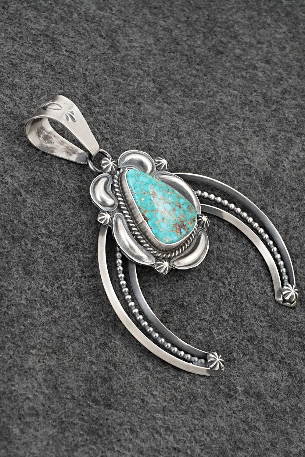 Turquoise & Sterling Silver Naja Pendant - Raymond Delgarito