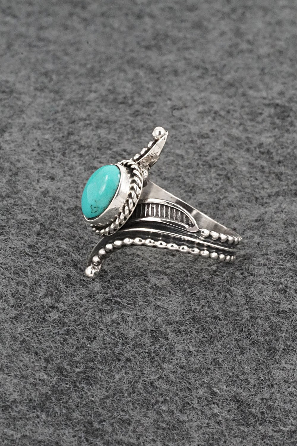 Turquoise & Sterling Silver Ring - Thomas Yazzie - Size 8.5