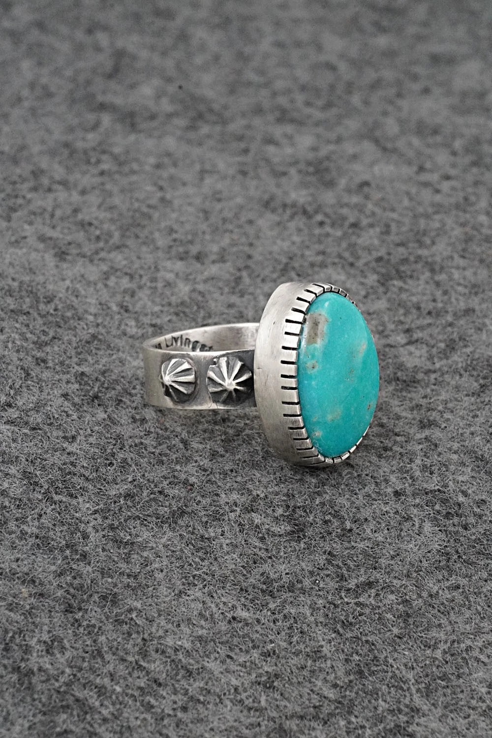 Turquoise & Sterling Silver Ring - Darrin Livingston - Size 7
