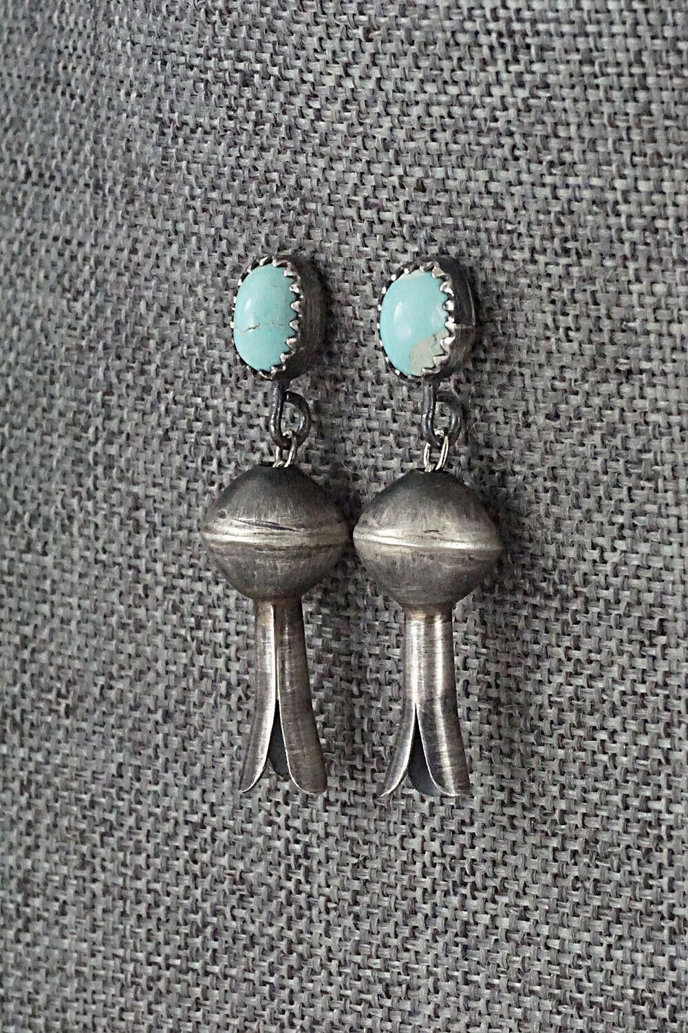 Turquoise & Sterling Silver Blossom Earrings - Shirley Lee