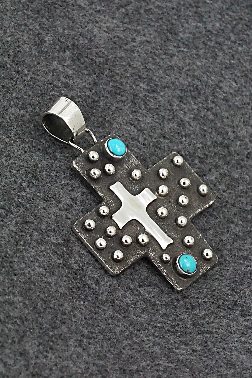 Turquoise & Sterling Silver Pendant - Ernest Rangel