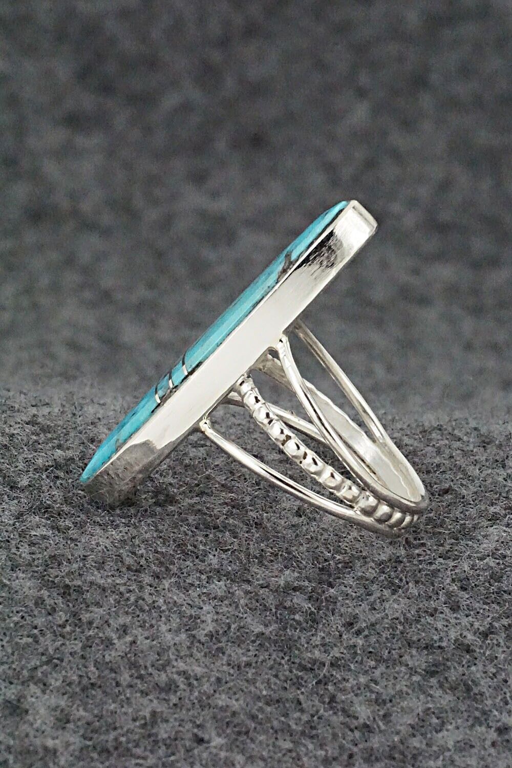 Turquoise & Sterling Silver Ring - Harold Smith - Size 8