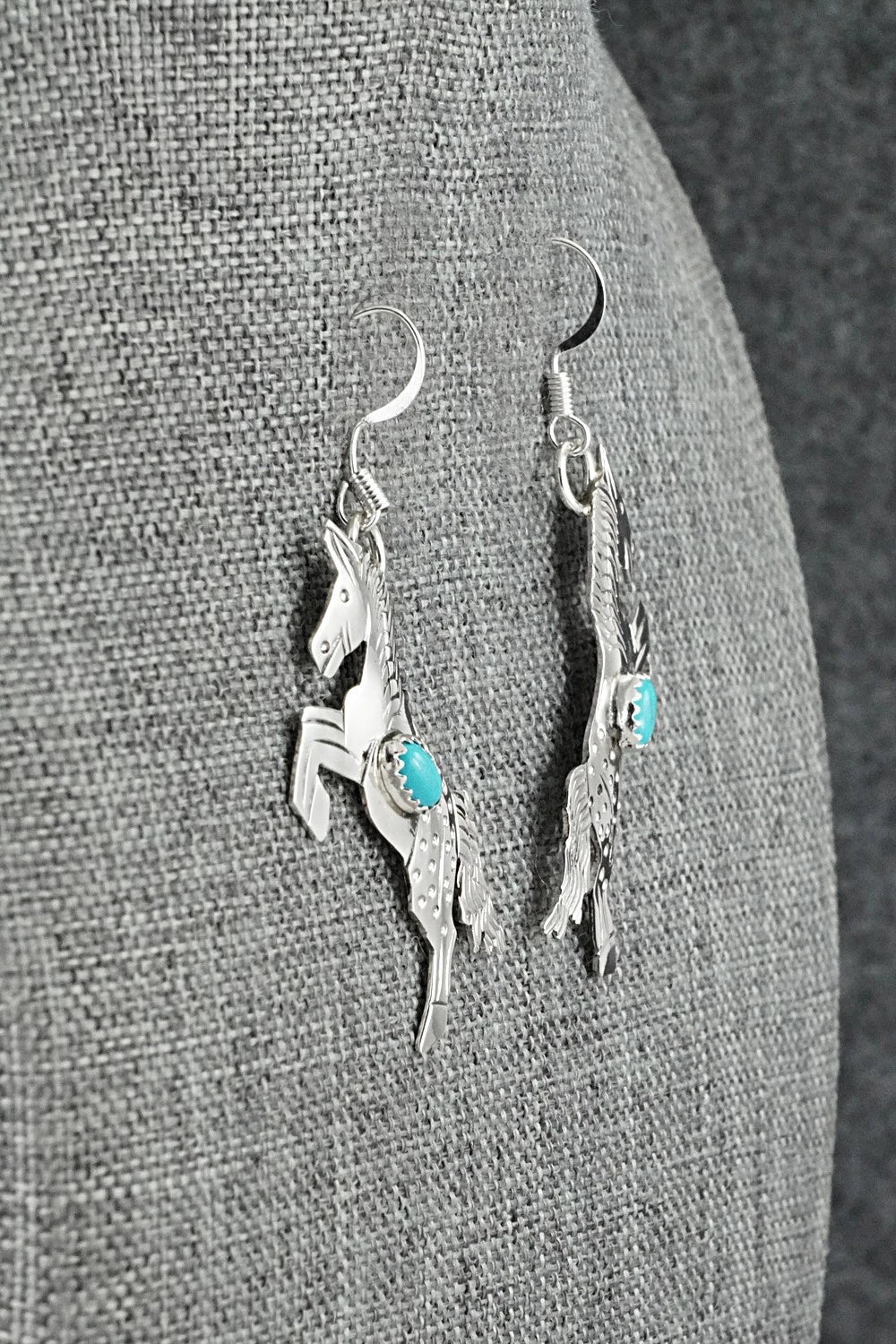 Turquoise & Sterling Silver Earrings - Louise Yazzie