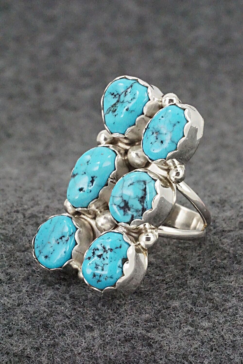 Turquoise & Sterling Silver Ring - Pearlene Spencer - Size 6.75