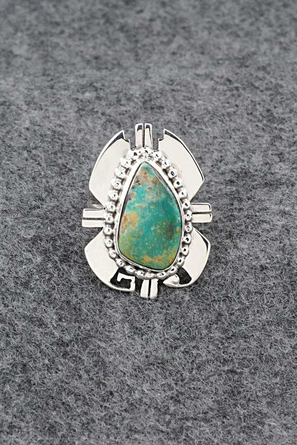 Turquoise & Sterling Silver Ring - Randy Billy - Adjustable