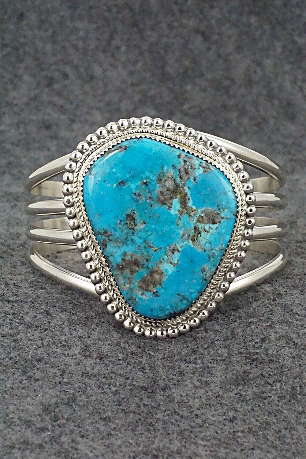 Turquoise & Sterling Silver Bracelet - Leslie Nez