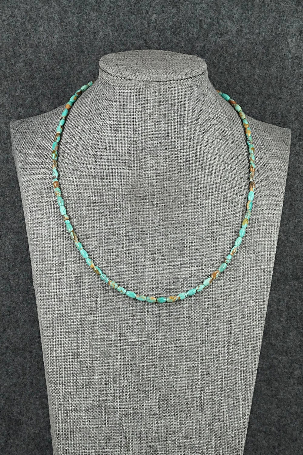 Turquoise & Sterling Silver Necklace 17" - Doreen Jake