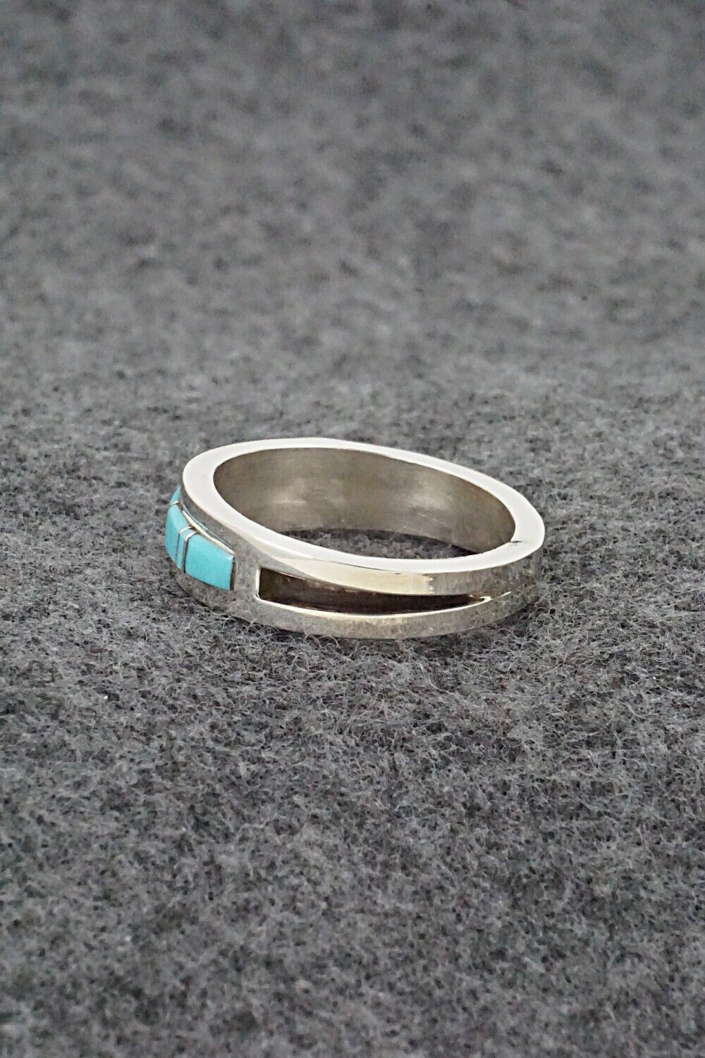 Turquoise & Sterling Silver Inlay Ring - Wilbert Muskett Jr. - Size 11