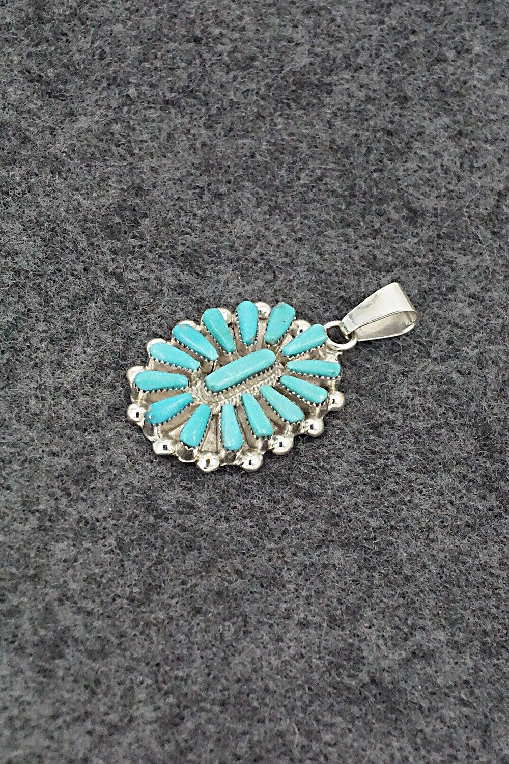 Turquoise & Sterling Silver Pendant - Vera Halusewa