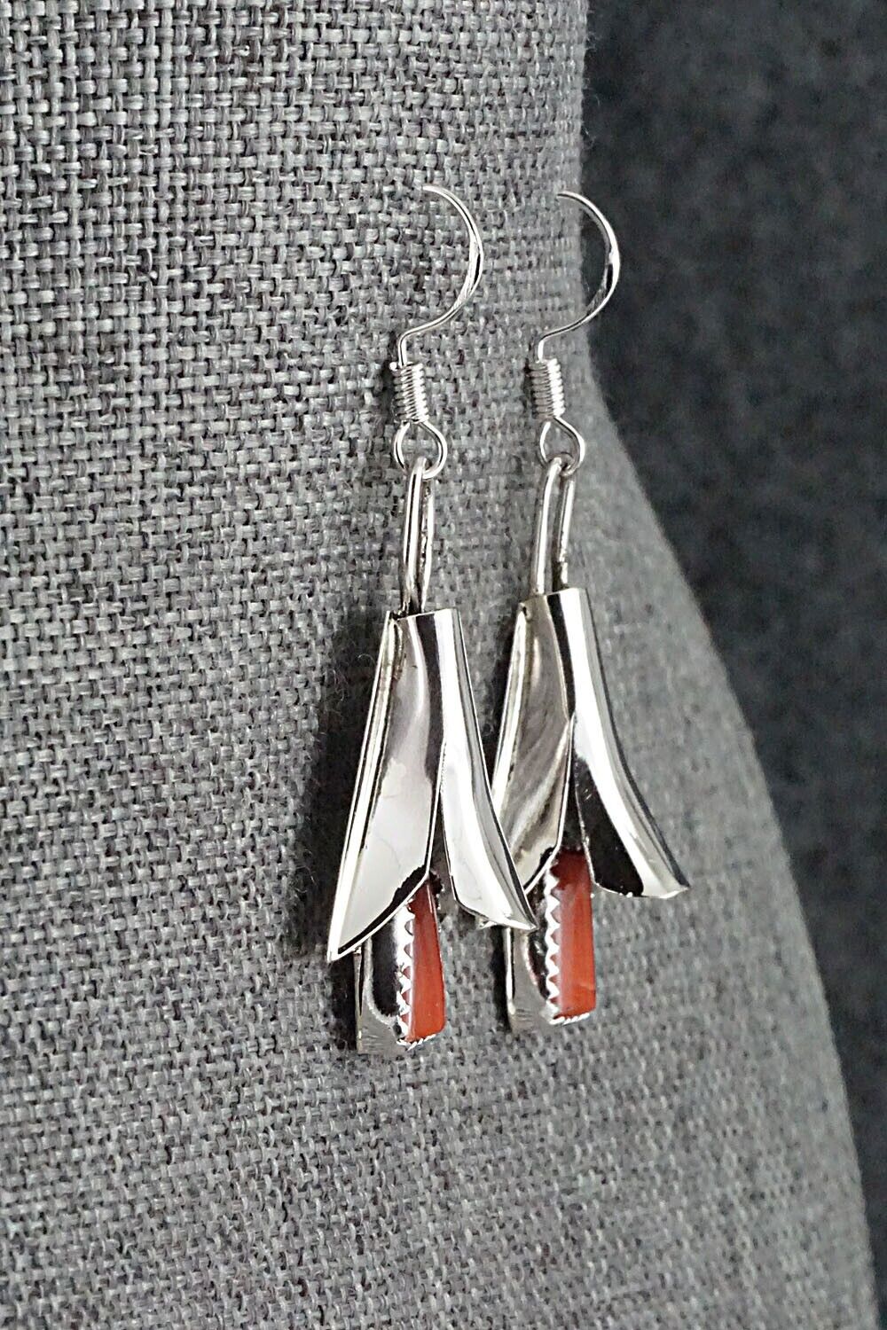 Turquoise, Coral & Sterling Silver Squash Blossom Set - Louise Yazzie