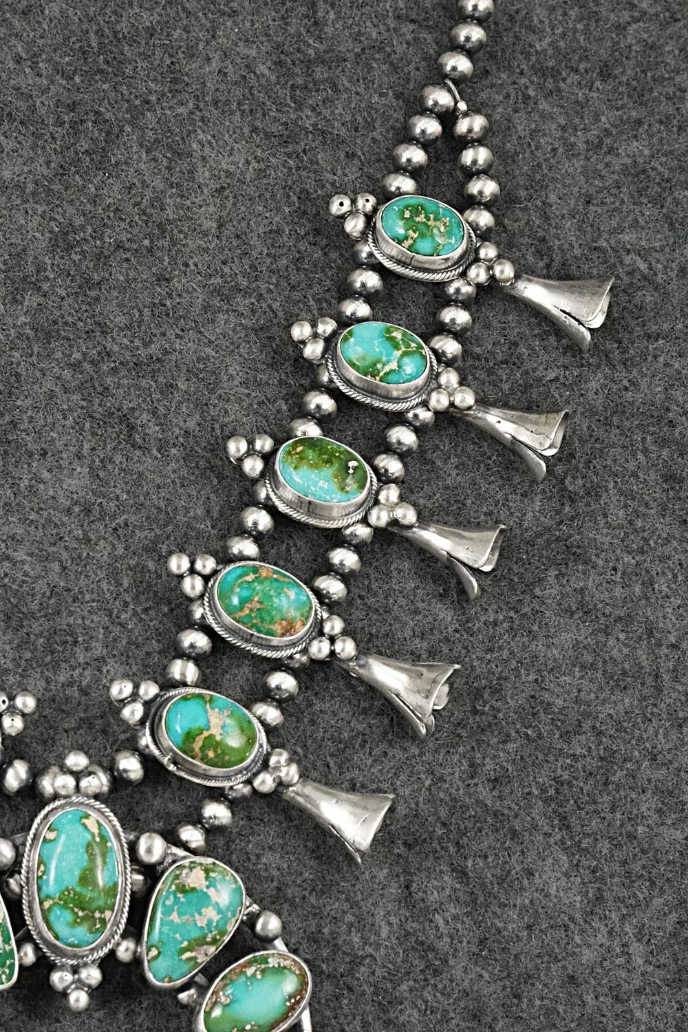 Turquoise & Sterling Silver Squash Blossom Set - Darrin Livingston