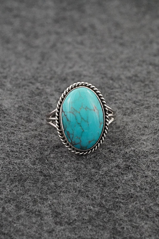 Turquoise & Sterling Silver Ring - Rena Begay - Size 9