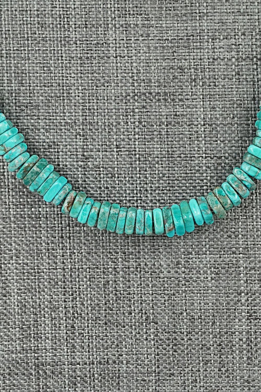 Turquoise & Sterling Silver Necklace 18" - Doreen Jake