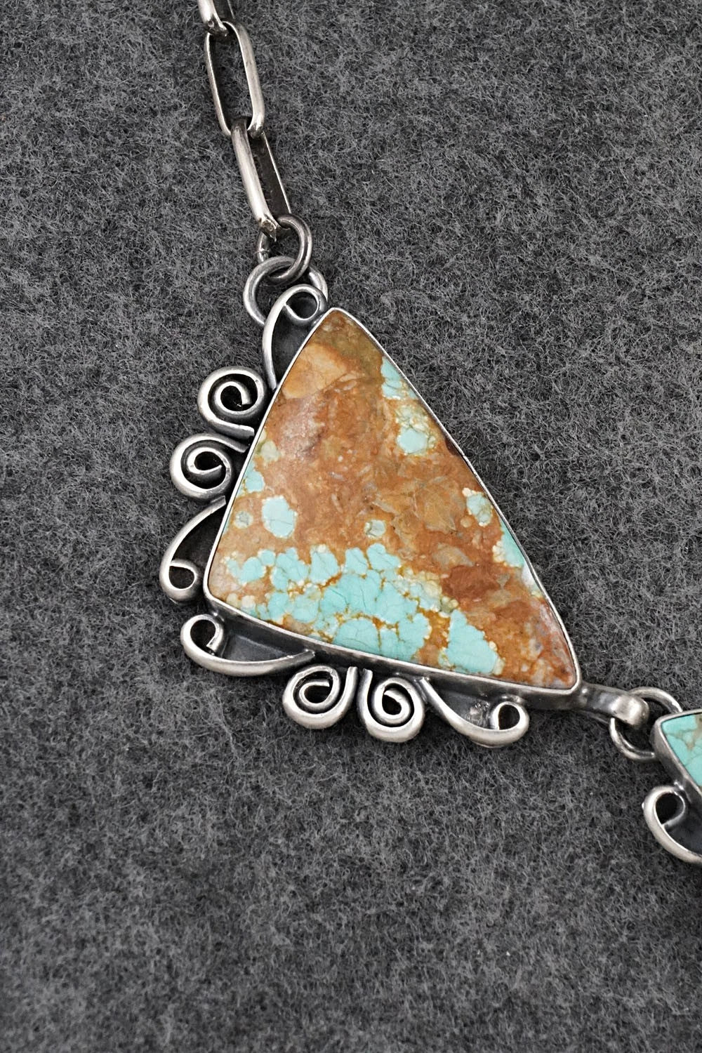 Turquoise & Sterling Silver Necklace and Earrings Set - Paul Livingston