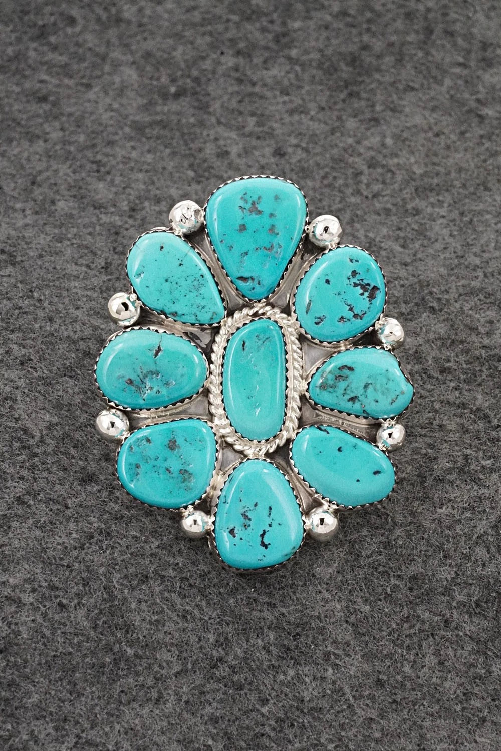 Turquoise & Sterling Silver Ring - Anthony Brown - Size 10