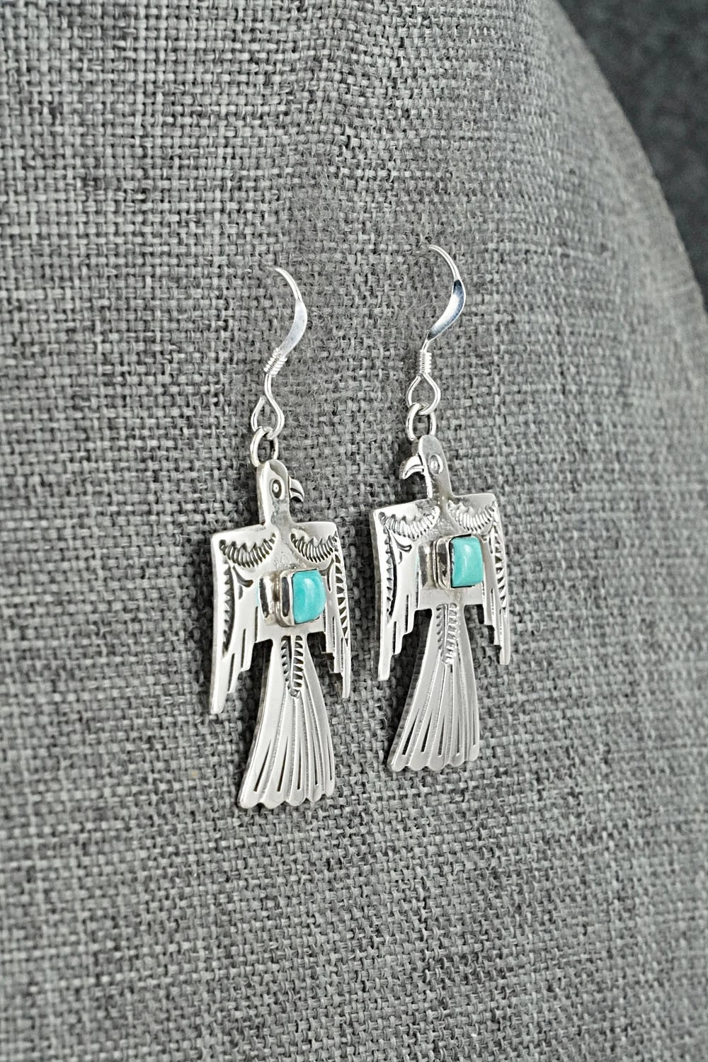 Turquoise & Sterling Silver Earrings - Jeremy Delgarito
