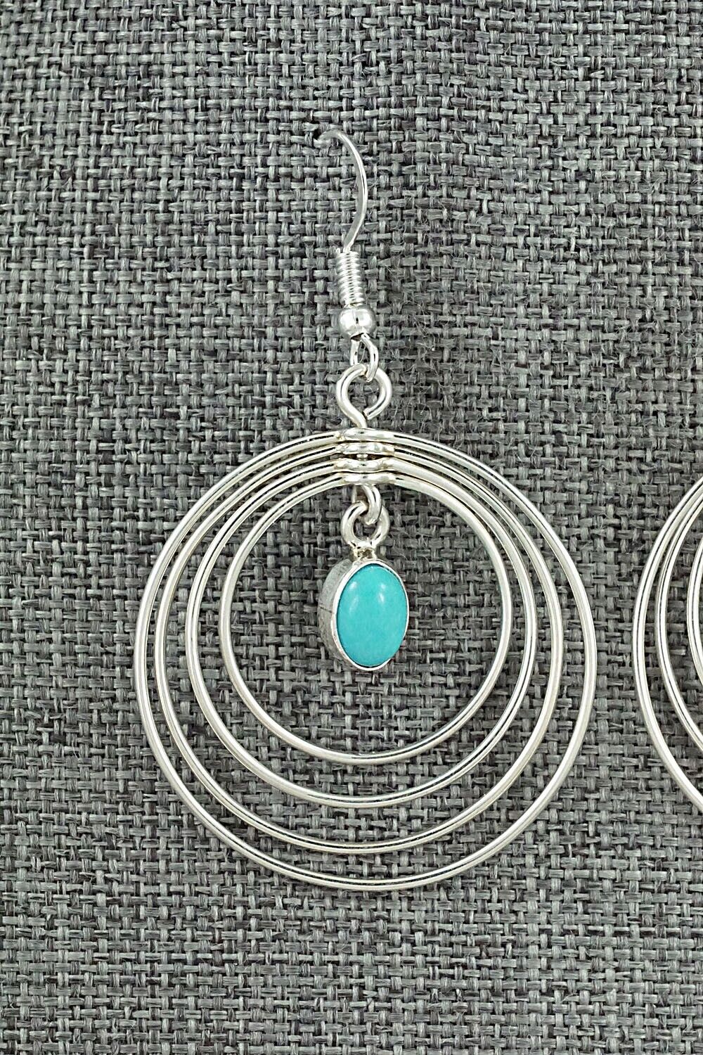 Turquoise and Sterling Silver Earrings - Edith Kee