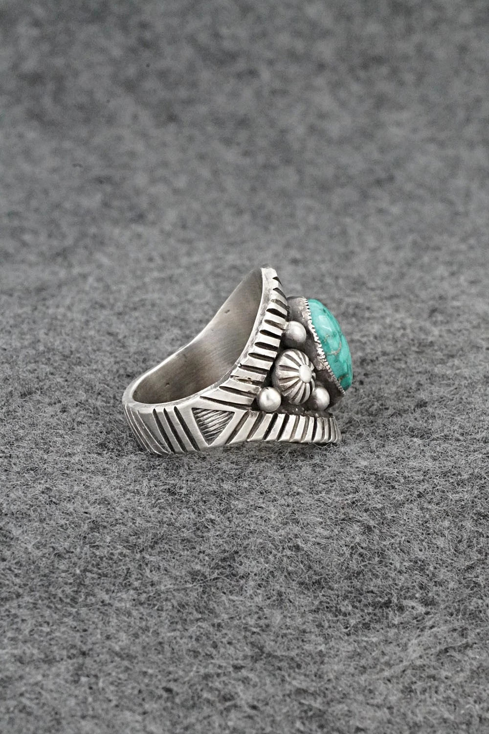 Turquoise & Sterling Silver Ring - Calvin Martinez - Size 8