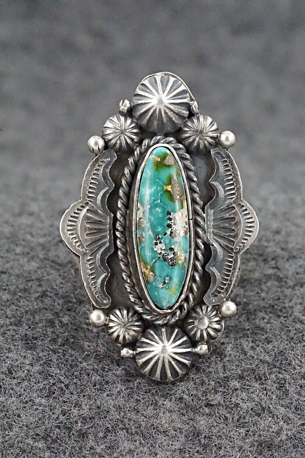 Turquoise & Sterling Silver Ring - Rosita Calladitto - Size 9