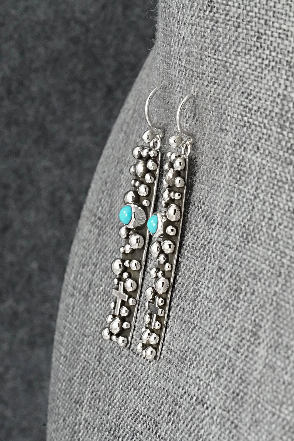 Turquoise & Sterling Silver Earrings - Akee Douglas