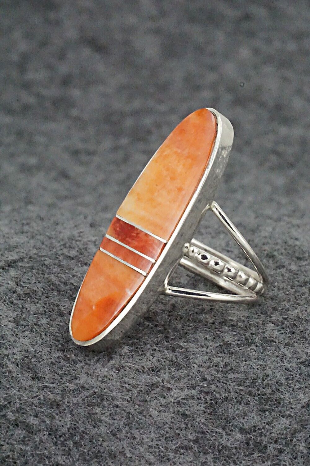 Spiny Oyster & Sterling Silver Ring - Harold Smith - Size 5.5