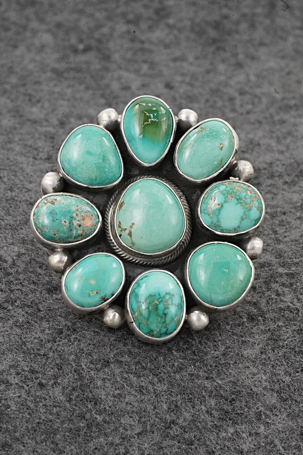 Turquoise & Sterling Silver Ring - Paul Livingston - Size Adjustable