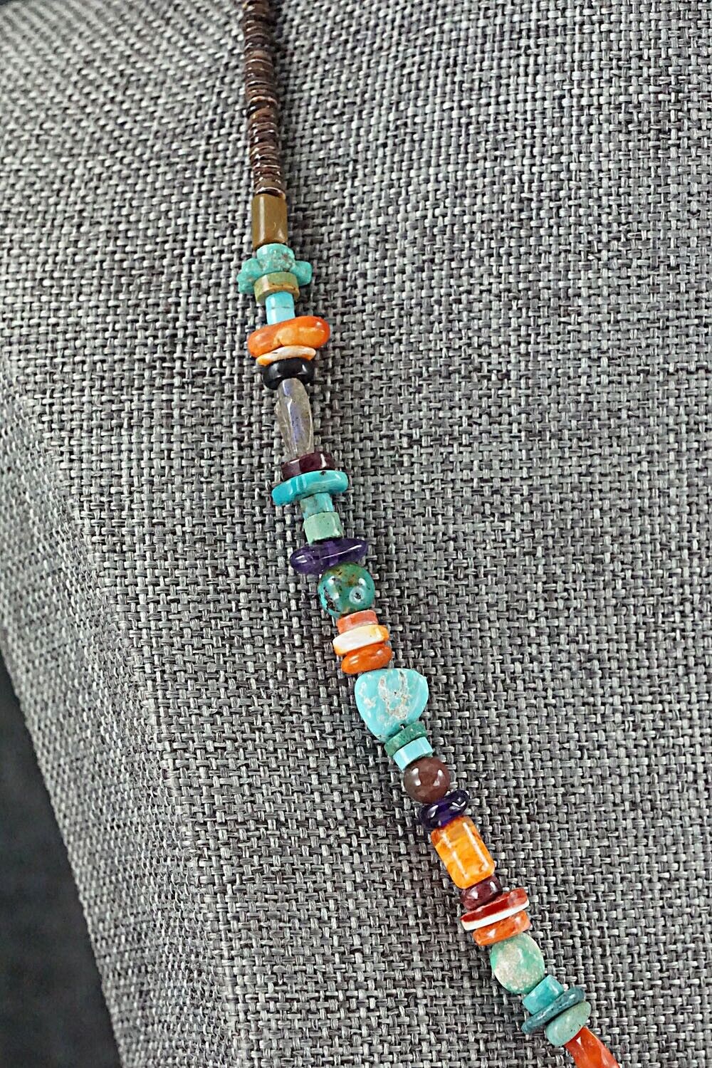 Multi Stone and Sterling Silver Necklace - Helen Tsosie