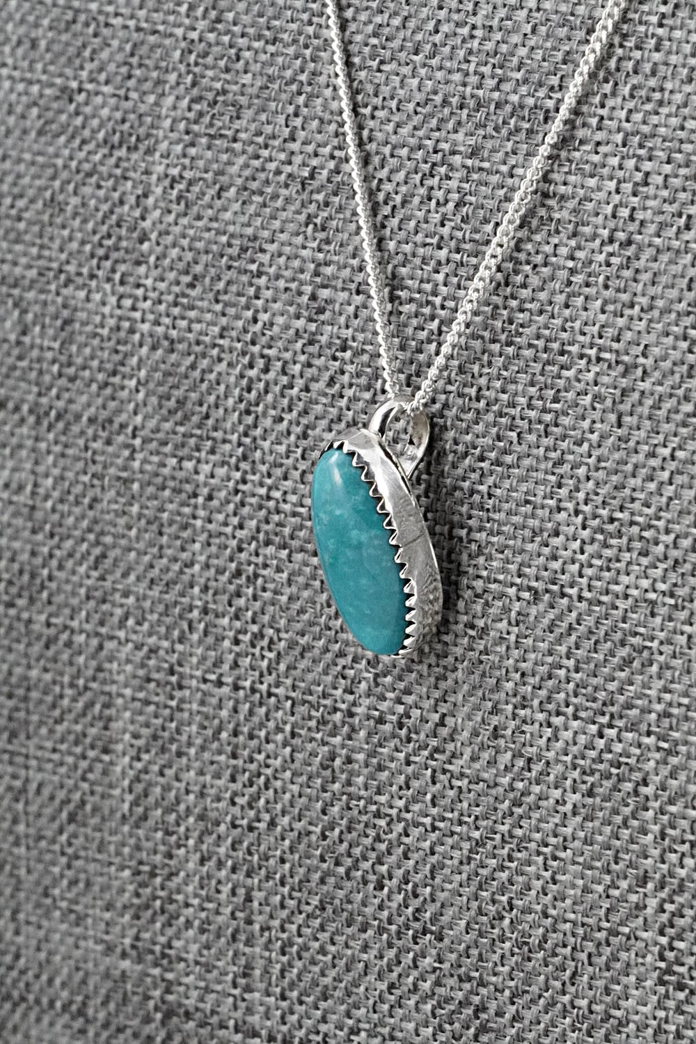 Turquoise & Sterling Silver Necklace and Earrings Set - Murray Hannaweeka