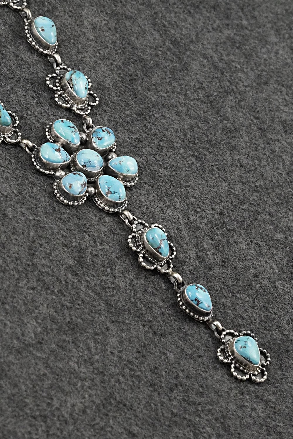 Turquoise & Sterling Silver Necklace and Earrings Set - Darrin Livingston