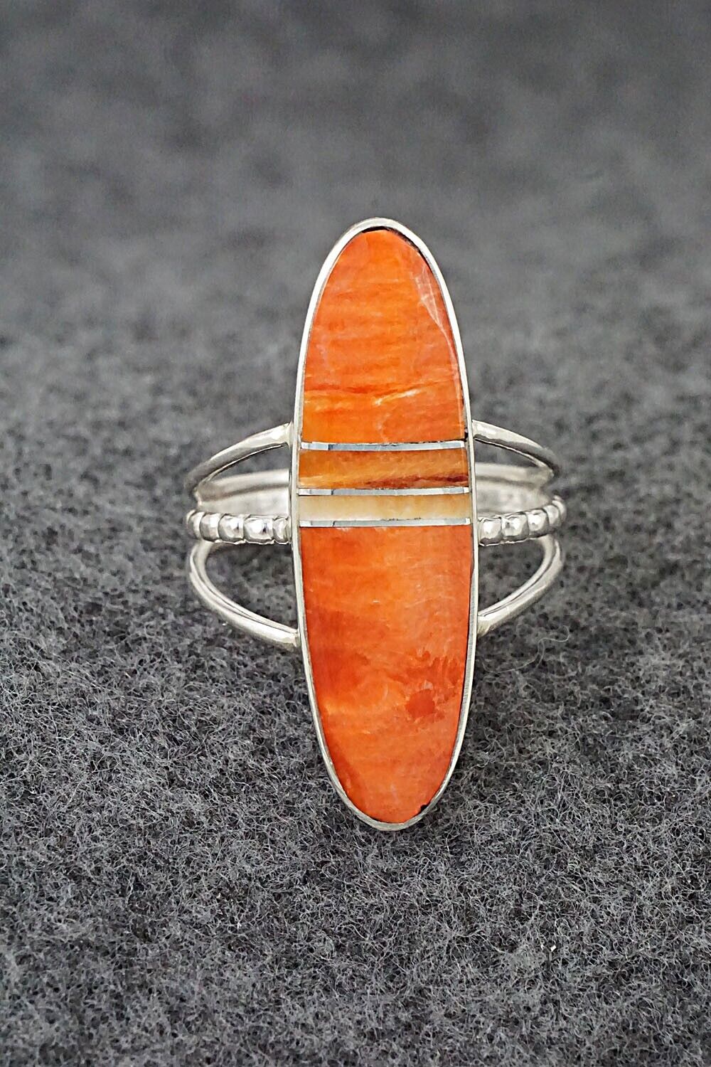 Spiny Oyster & Sterling Silver Ring - Harold Smith - Size 9
