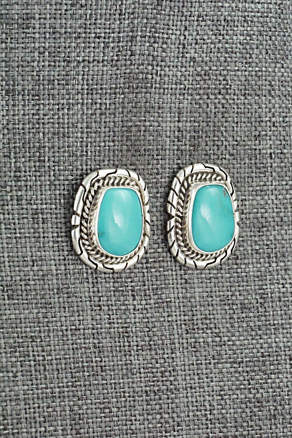 Turquoise & Sterling Silver Earrings - Peggy Skeets