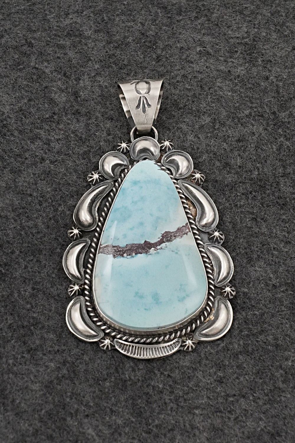 Turquoise & Sterling Silver Pendant - Raymond Delgarito