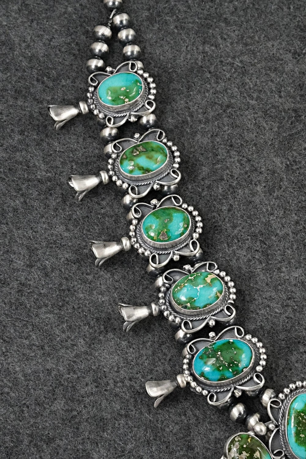 Turquoise & Sterling Silver Squash Blossom Set - Darrin Livingston