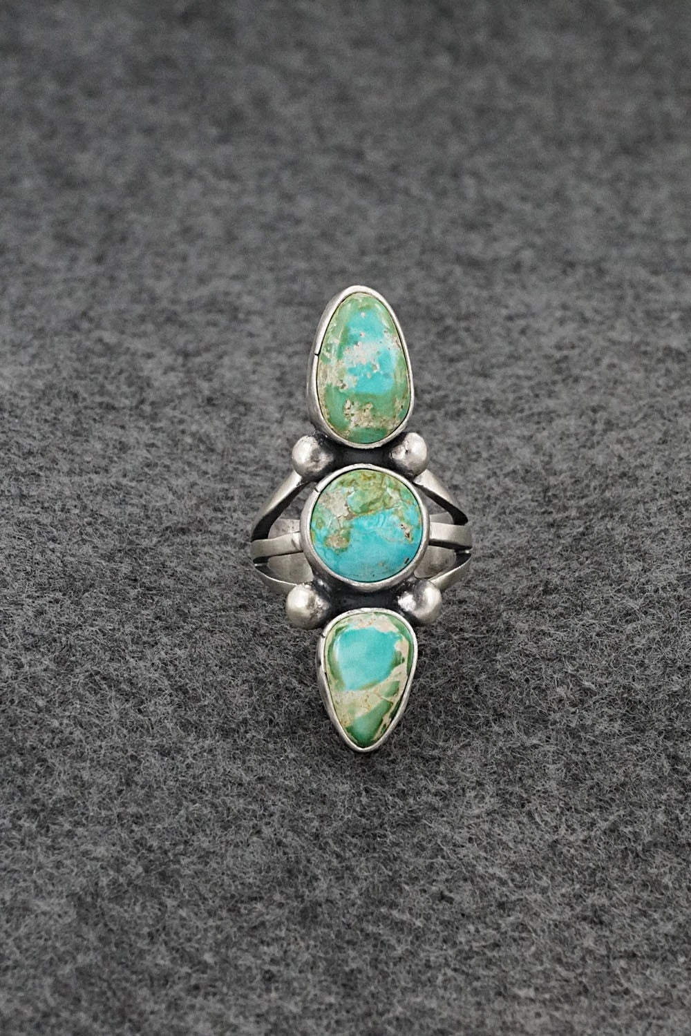 Turquoise & Sterling Silver Ring - Bobby Johnson - Size 6.5