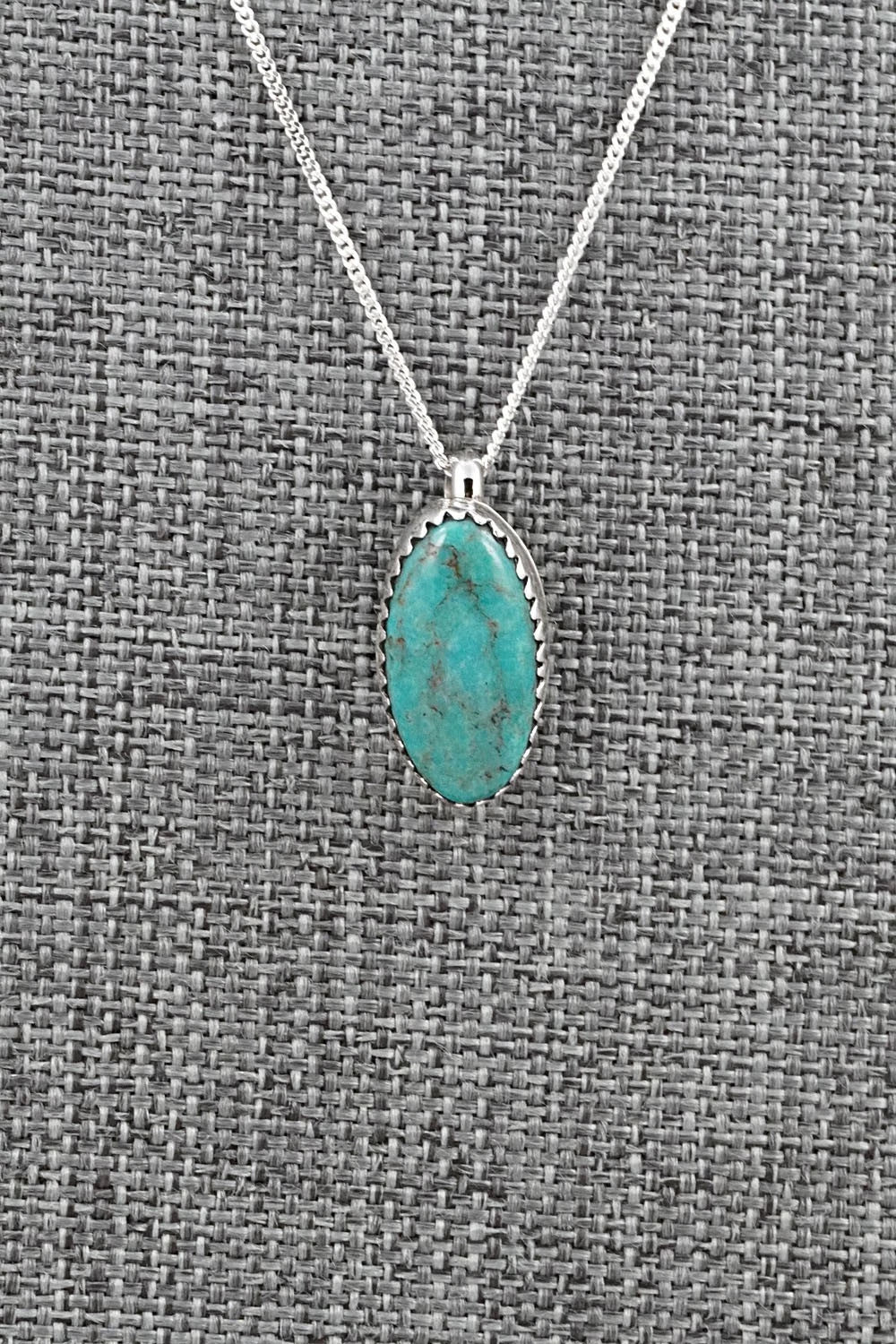 Turquoise & Sterling Silver Necklace and Earrings Set - Murray Hannaweeka