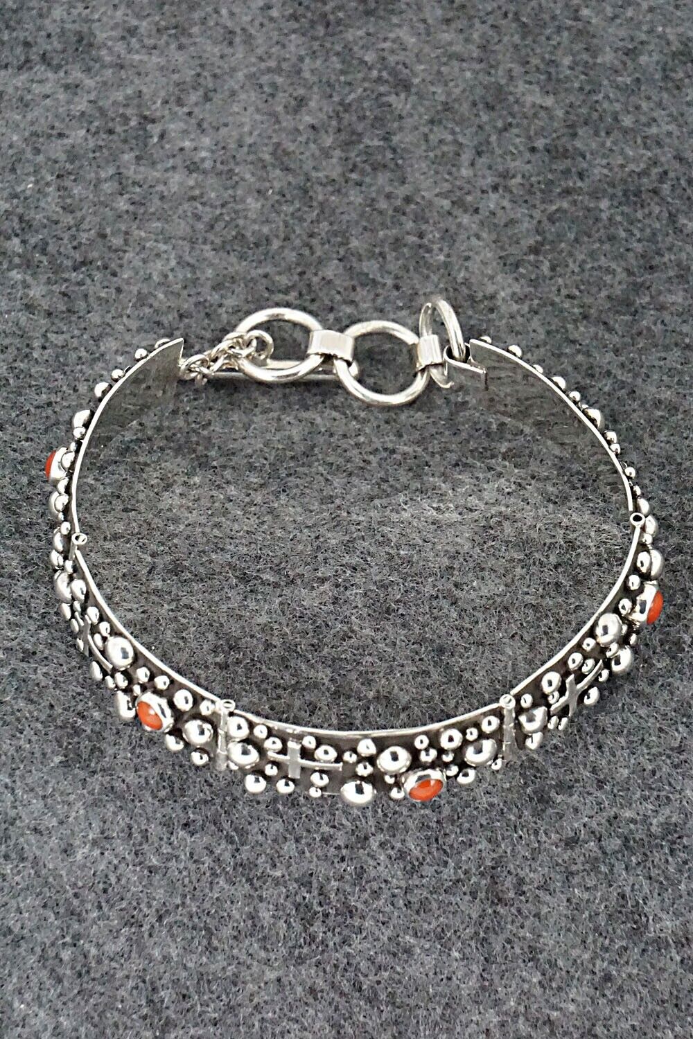 Coral & Sterling Silver Bracelet - Akee Douglas