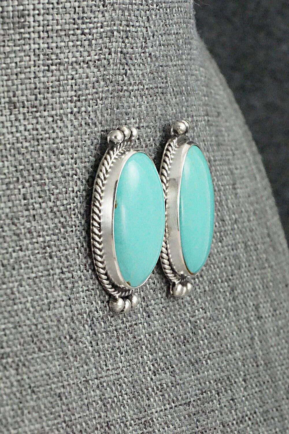 Turquoise & Sterling Silver Earrings - Rena Begay