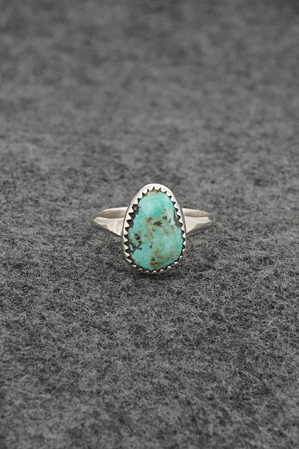 Turquoise & Sterling Silver Ring - Darius Arviso - Size 7.5