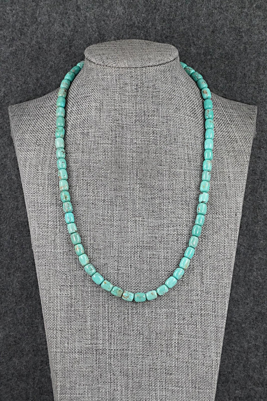 Turquoise & Sterling Silver Necklace 18" - Doreen Jake