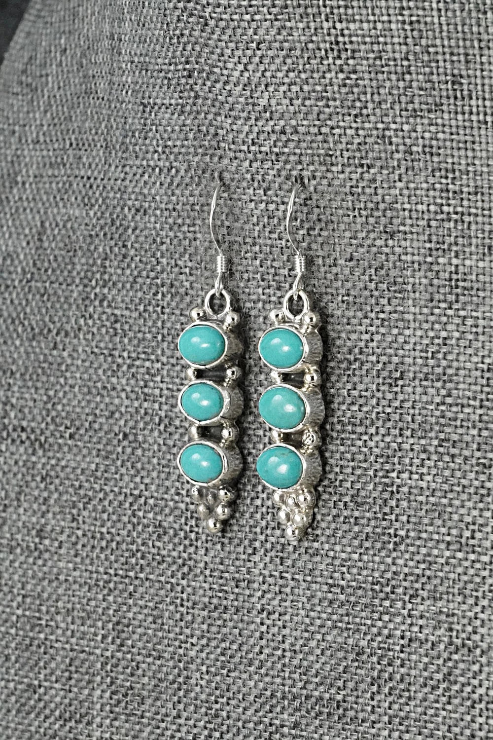 Turquoise & Sterling Silver Earrings - Gary Shorty