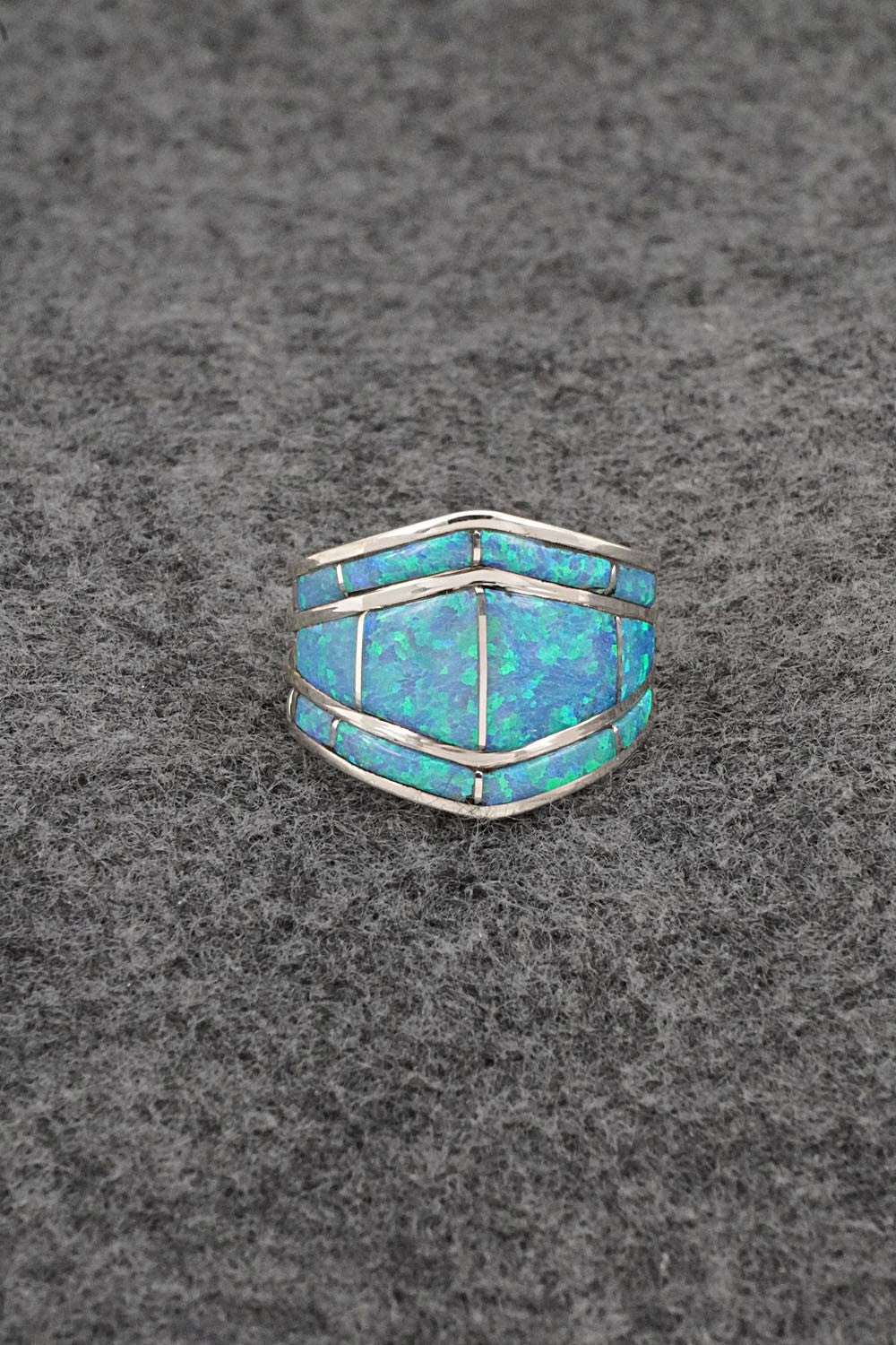 Opalite & Sterling Silver Ring - Andrew Enrico - Size 8