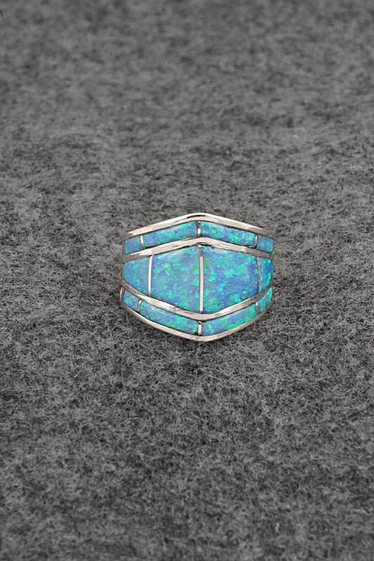 Opalite & Sterling Silver Ring - Andrew Enrico - Size 8