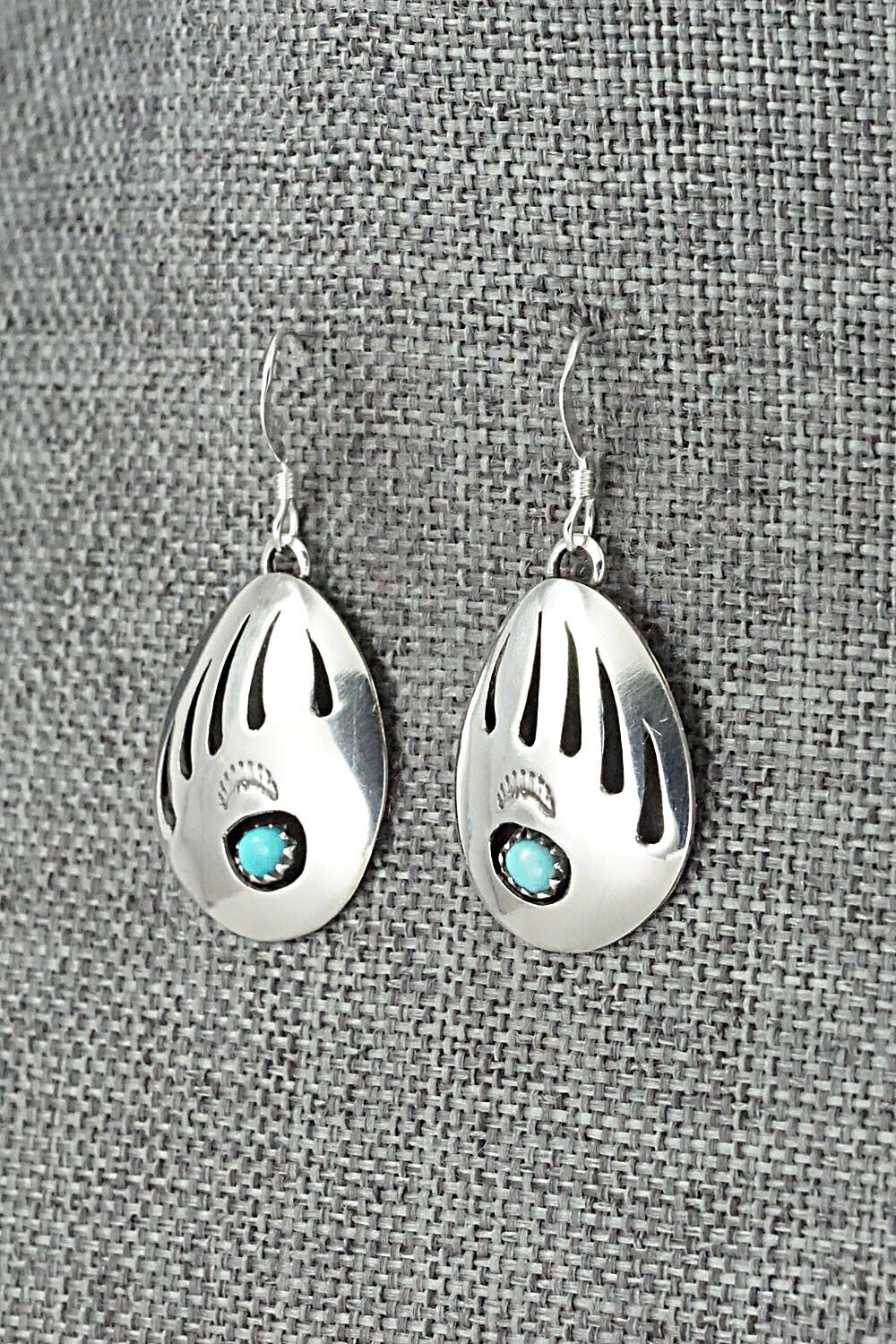 Turquoise & Sterling Silver Earrings - Ervin Begay