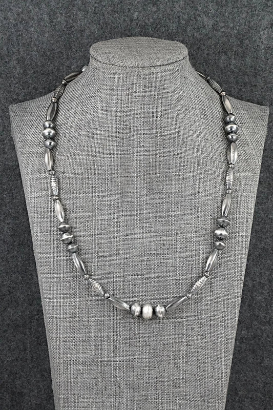 Sterling Silver Navajo Pearl Necklace 20" - Vintage