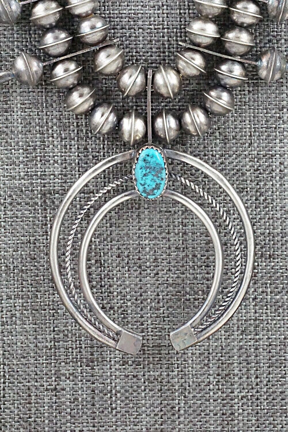Turquoise & Sterling Silver Squash Blossom Set - Phil Garcia